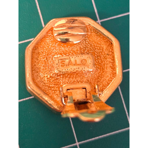 Women's Swarovski Clip Earrings Red Gold - Picture 4 of 9